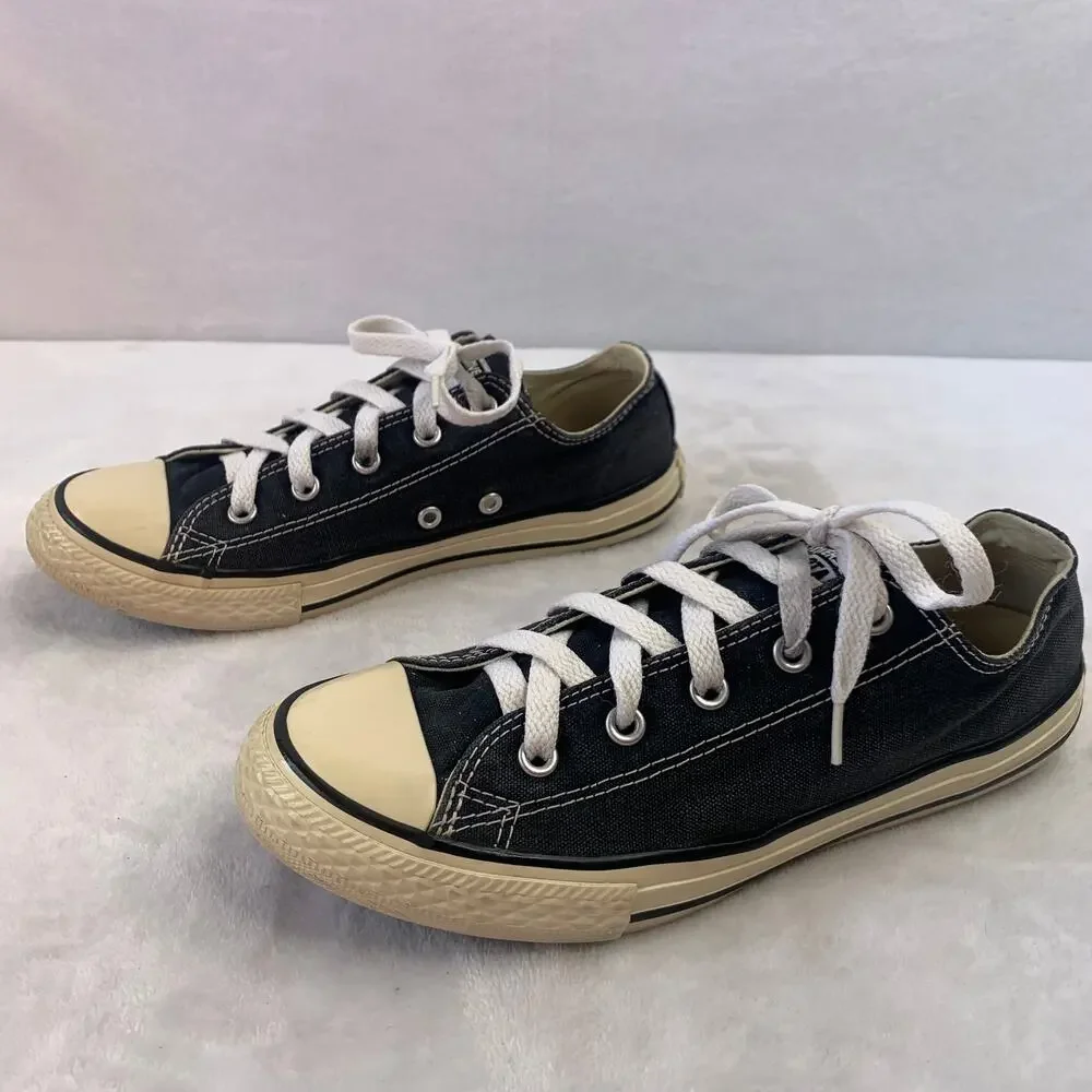 Converse Youth Sz 3 Play Chuck Taylor All Star Low Top Black White Sneakers READ